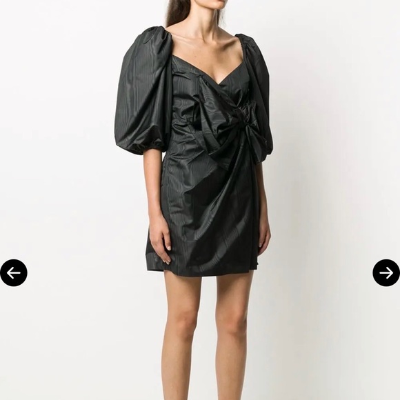 RED Valentino Dresses & Skirts - Red Valentino Black Puff-Sleeve Mini Dress with Bow Front